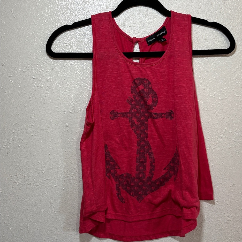 🛍 MASON + MACKENZIE Red tank with anchor on front